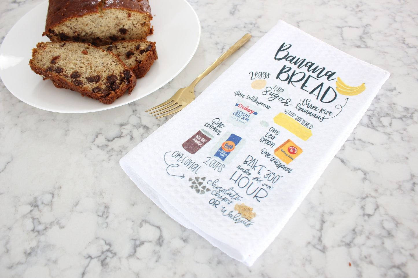 Banana Bread Recipe Kitchen Towel