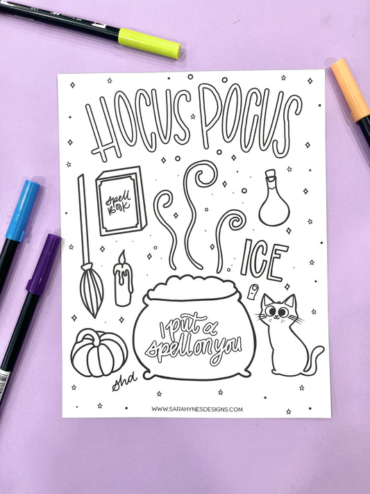 Hocus Pocus FREE Coloring page