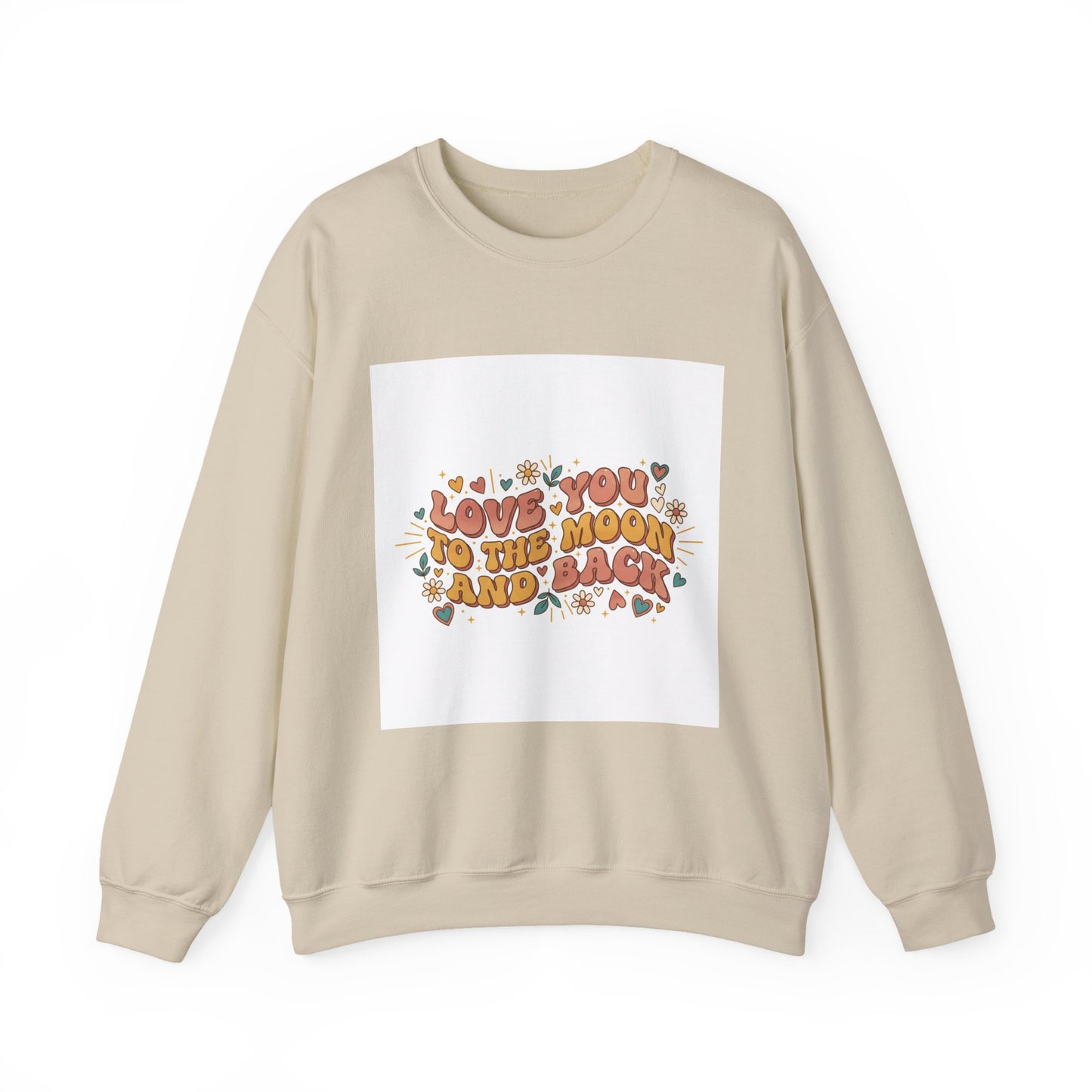 Love You to the Moon and Back Sweatshirt | Retro Valentine 70s Bubble Font