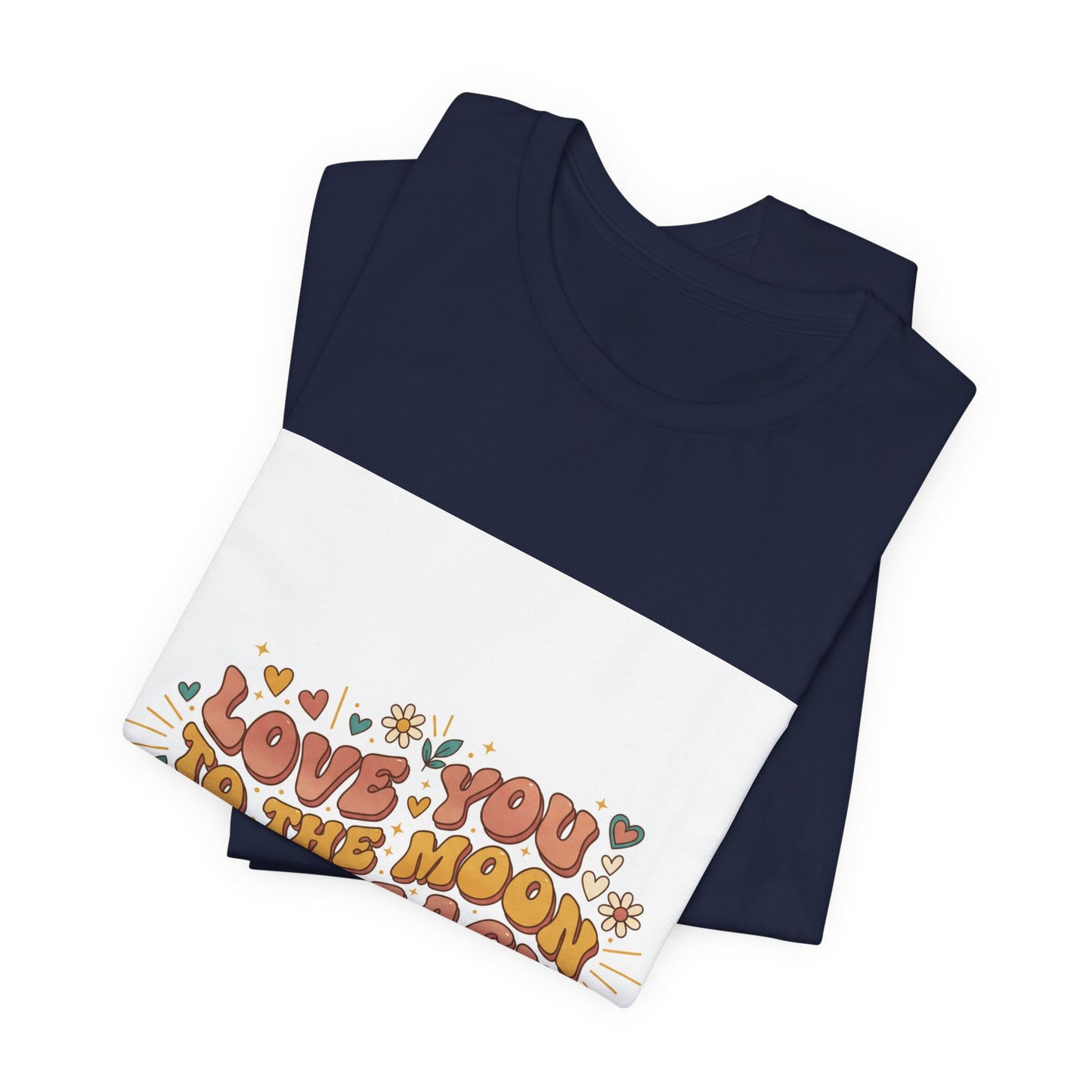 Love You to the Moon and Back Tee | Retro Valentine 70s Bubble Font