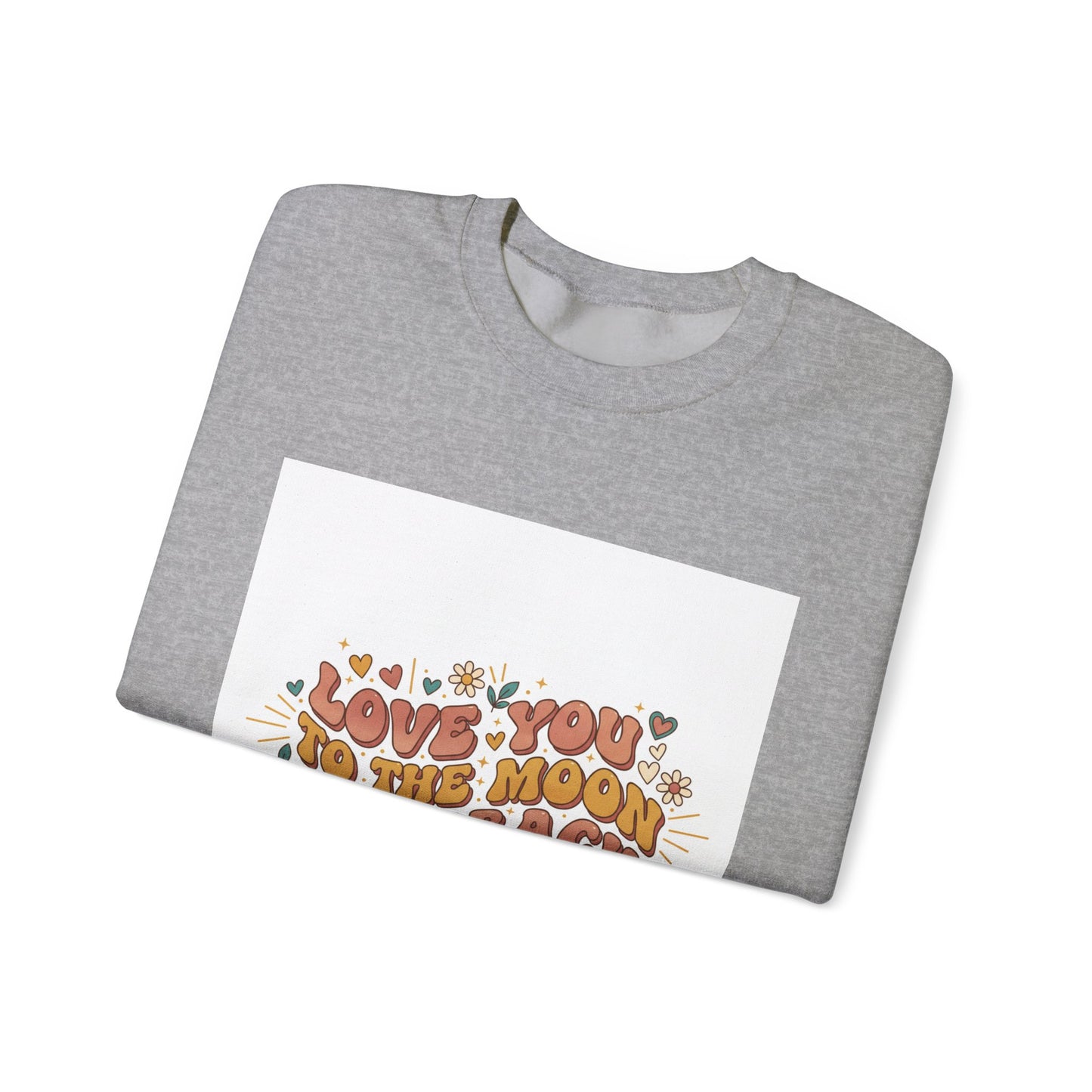 Love You to the Moon and Back Sweatshirt | Retro Valentine 70s Bubble Font