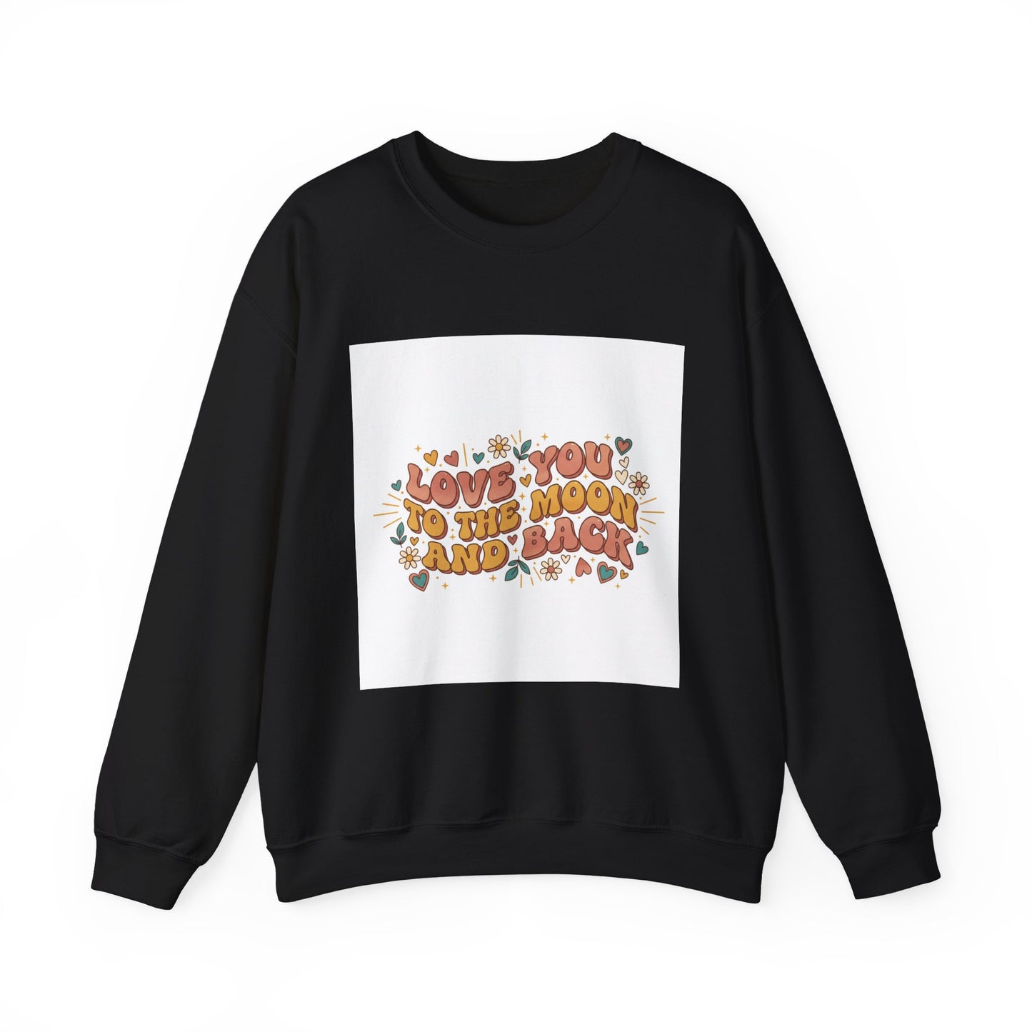 Love You to the Moon and Back Sweatshirt | Retro Valentine 70s Bubble Font