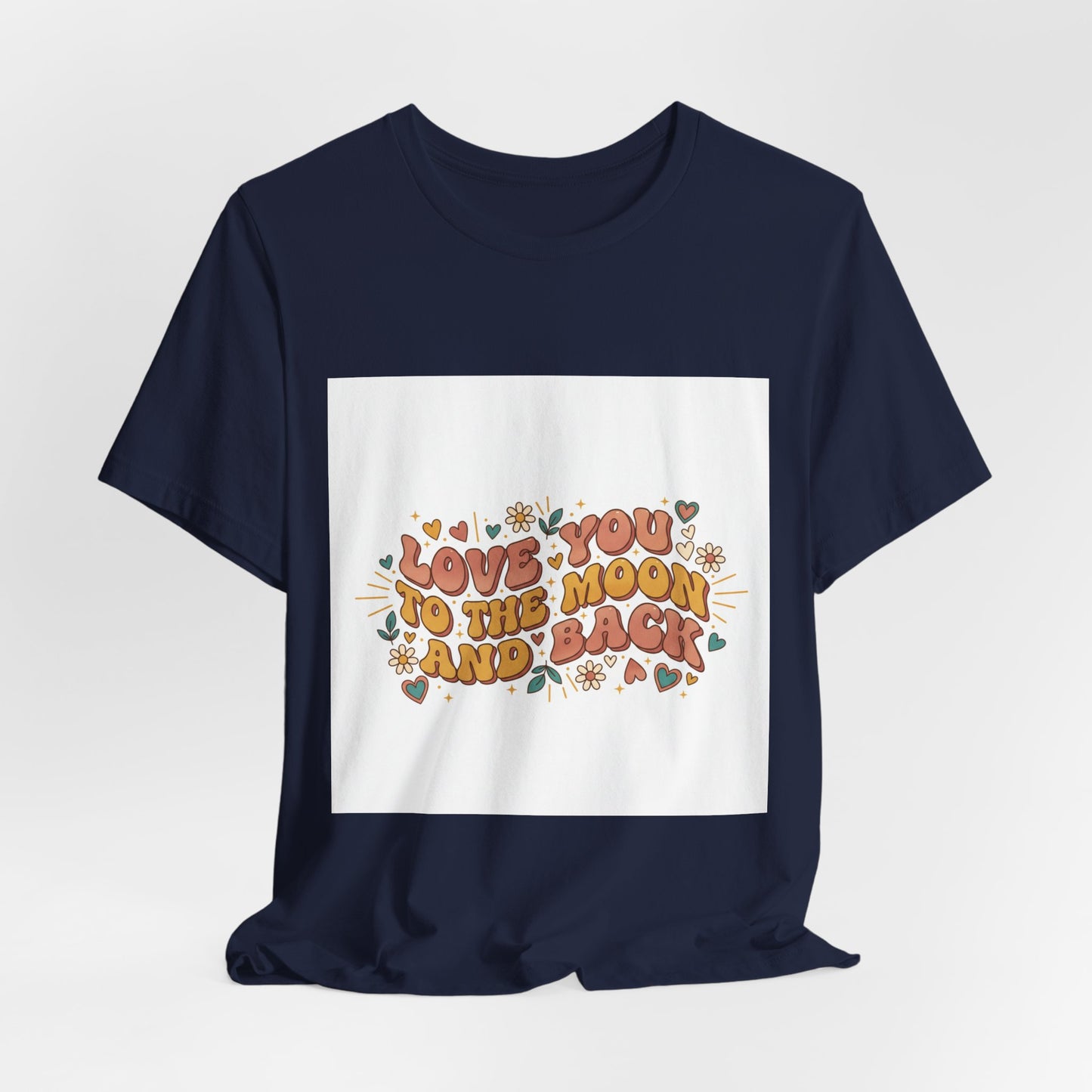 Love You to the Moon and Back Tee | Retro Valentine 70s Bubble Font