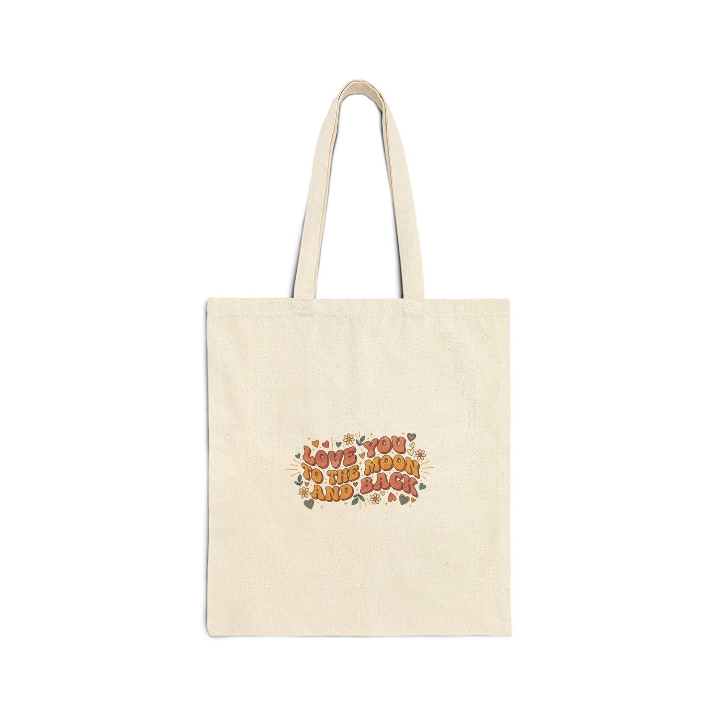 Retro Valentine 'Love You to the Moon and Back' Tote | 70s Bubble Font, Dusty Rose