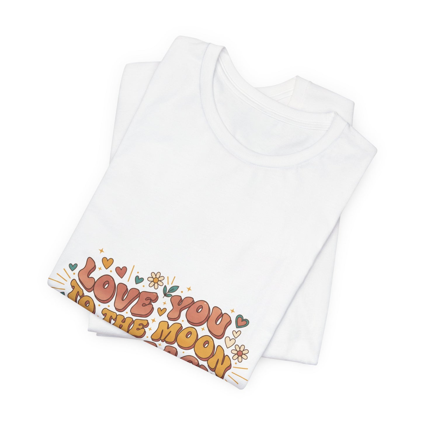Love You to the Moon and Back Tee | Retro Valentine 70s Bubble Font