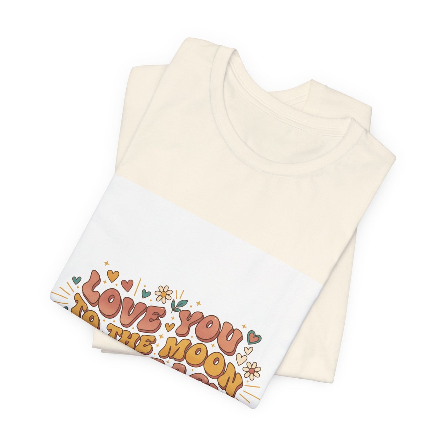Love You to the Moon and Back Tee | Retro Valentine 70s Bubble Font
