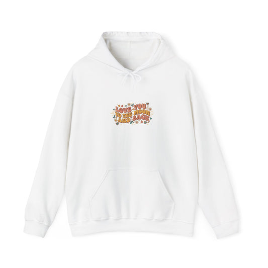 Retro Valentine Love Typography Hoodie | 70s Bubble Font, Nostalgia Romance
