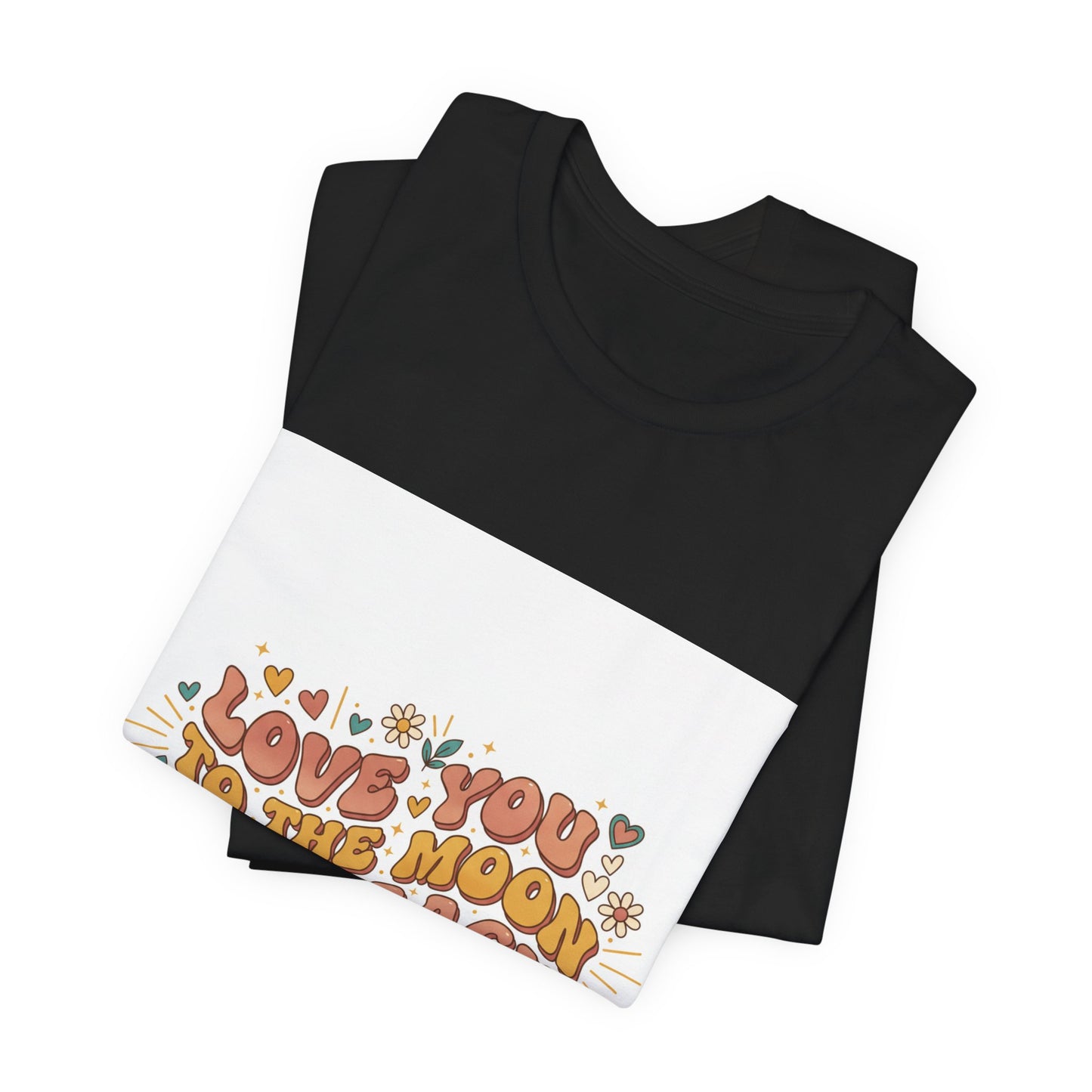 Love You to the Moon and Back Tee | Retro Valentine 70s Bubble Font
