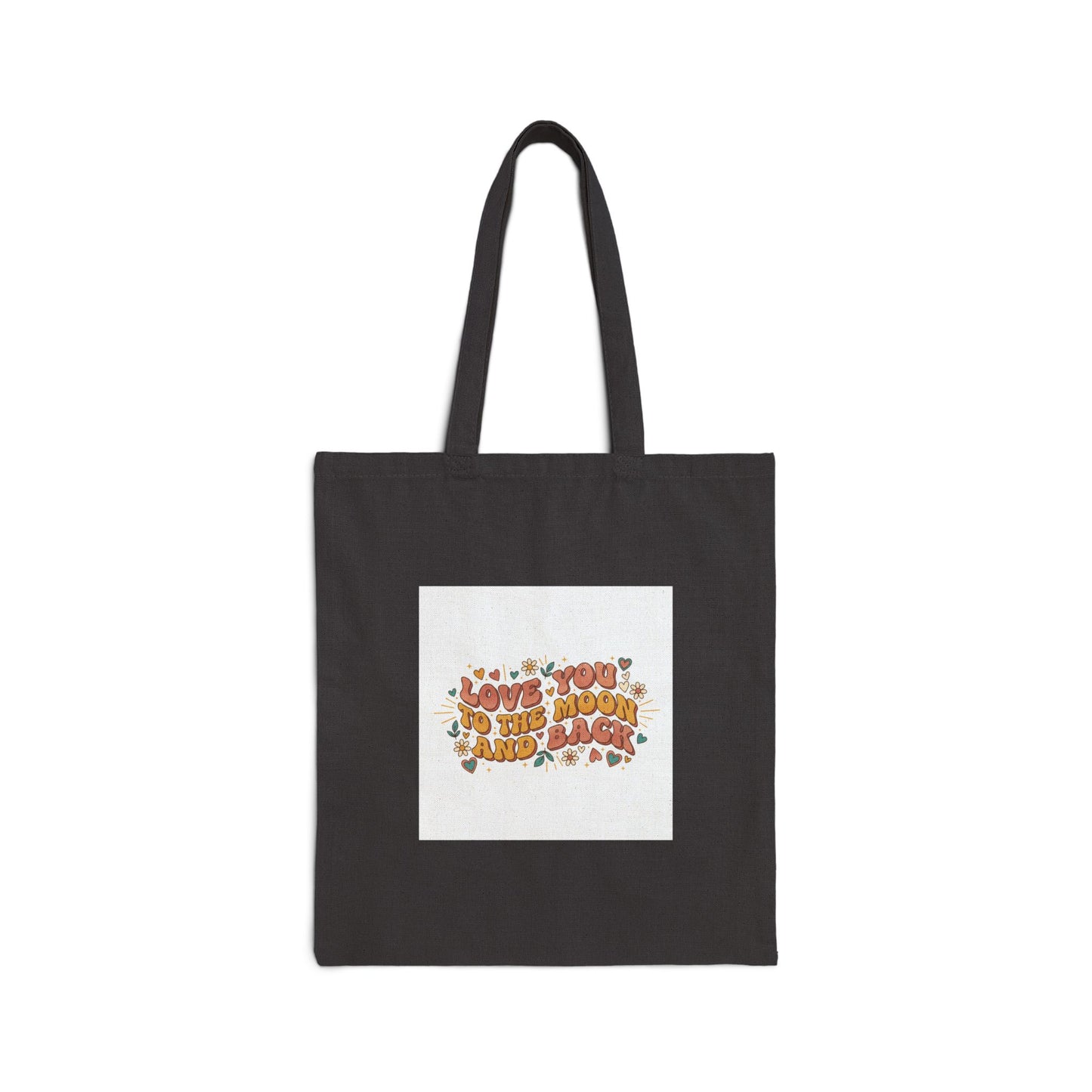 Retro Valentine 'Love You to the Moon and Back' Tote | 70s Bubble Font, Dusty Rose