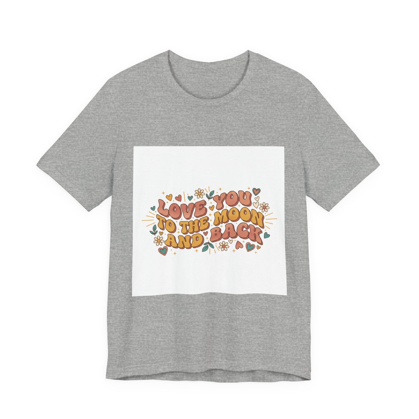 Love You to the Moon and Back Tee | Retro Valentine 70s Bubble Font