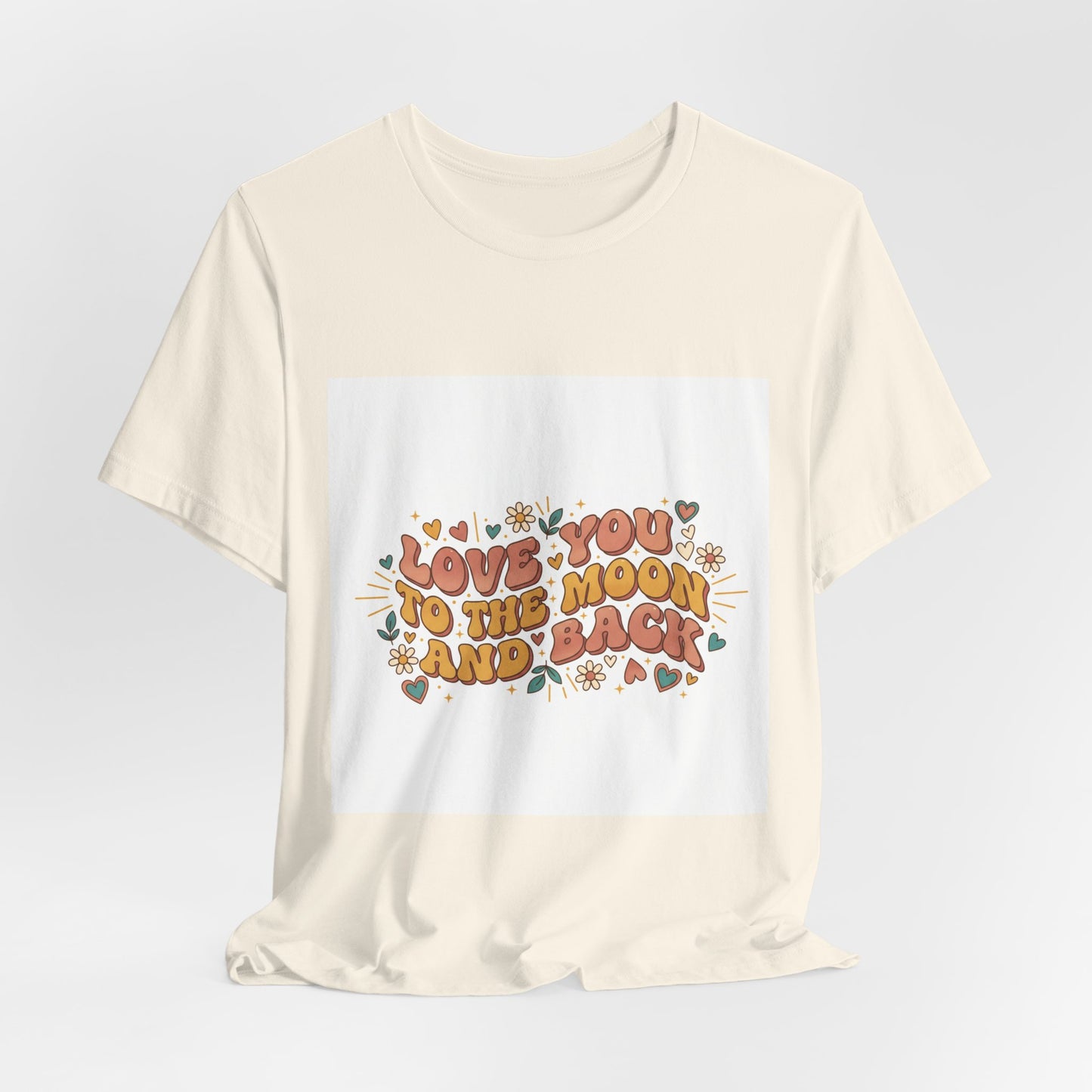 Love You to the Moon and Back Tee | Retro Valentine 70s Bubble Font