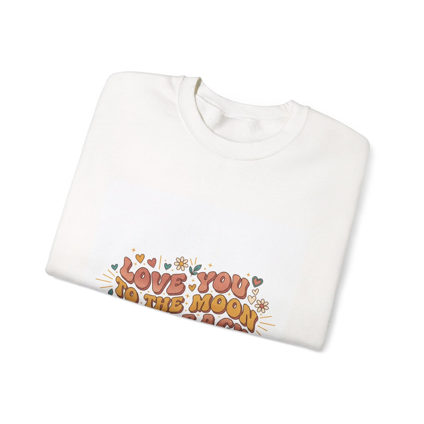 Love You to the Moon and Back Sweatshirt | Retro Valentine 70s Bubble Font