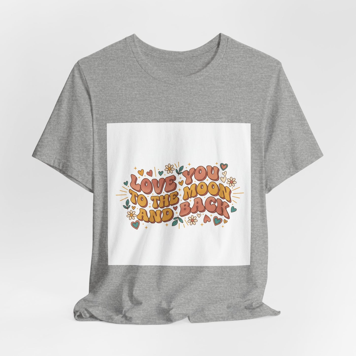 Love You to the Moon and Back Tee | Retro Valentine 70s Bubble Font