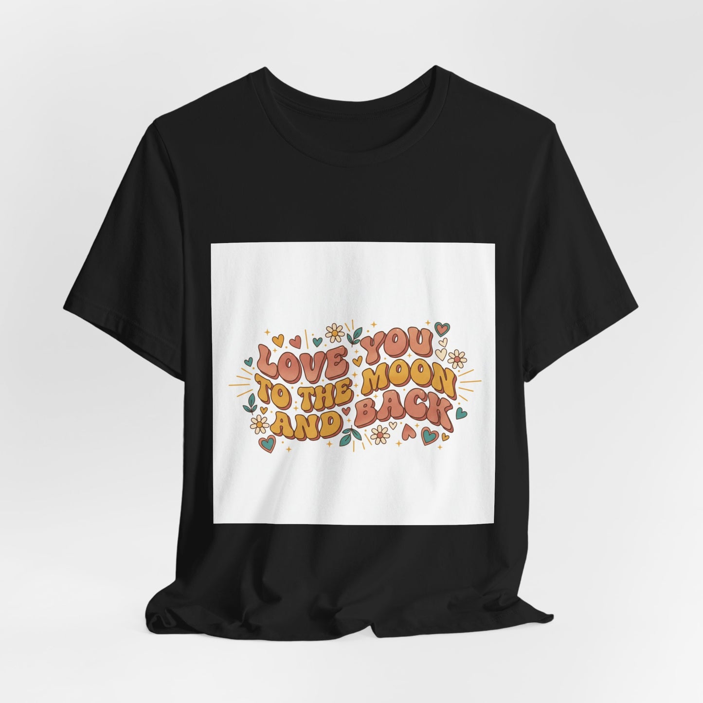 Love You to the Moon and Back Tee | Retro Valentine 70s Bubble Font