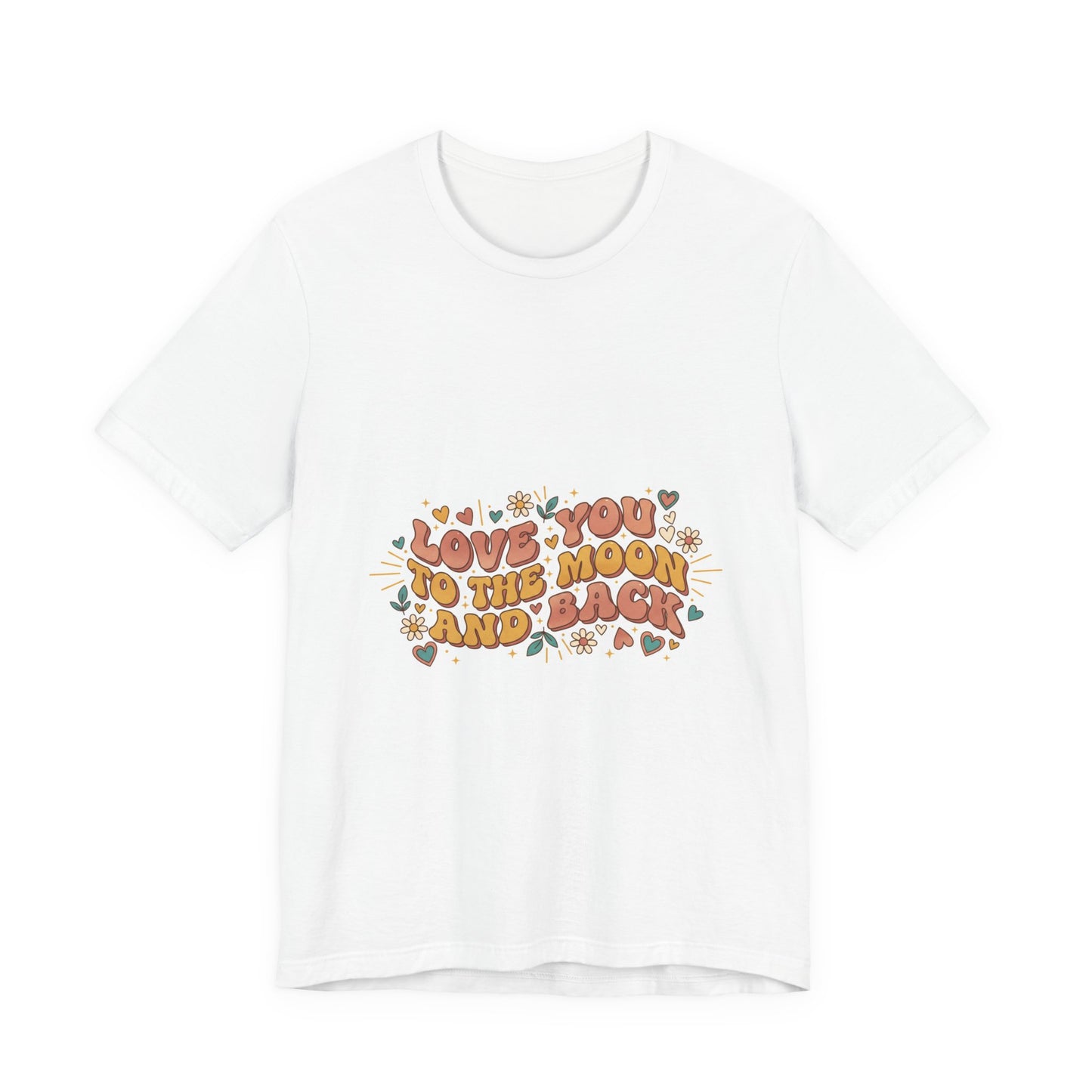 Love You to the Moon and Back Tee | Retro Valentine 70s Bubble Font