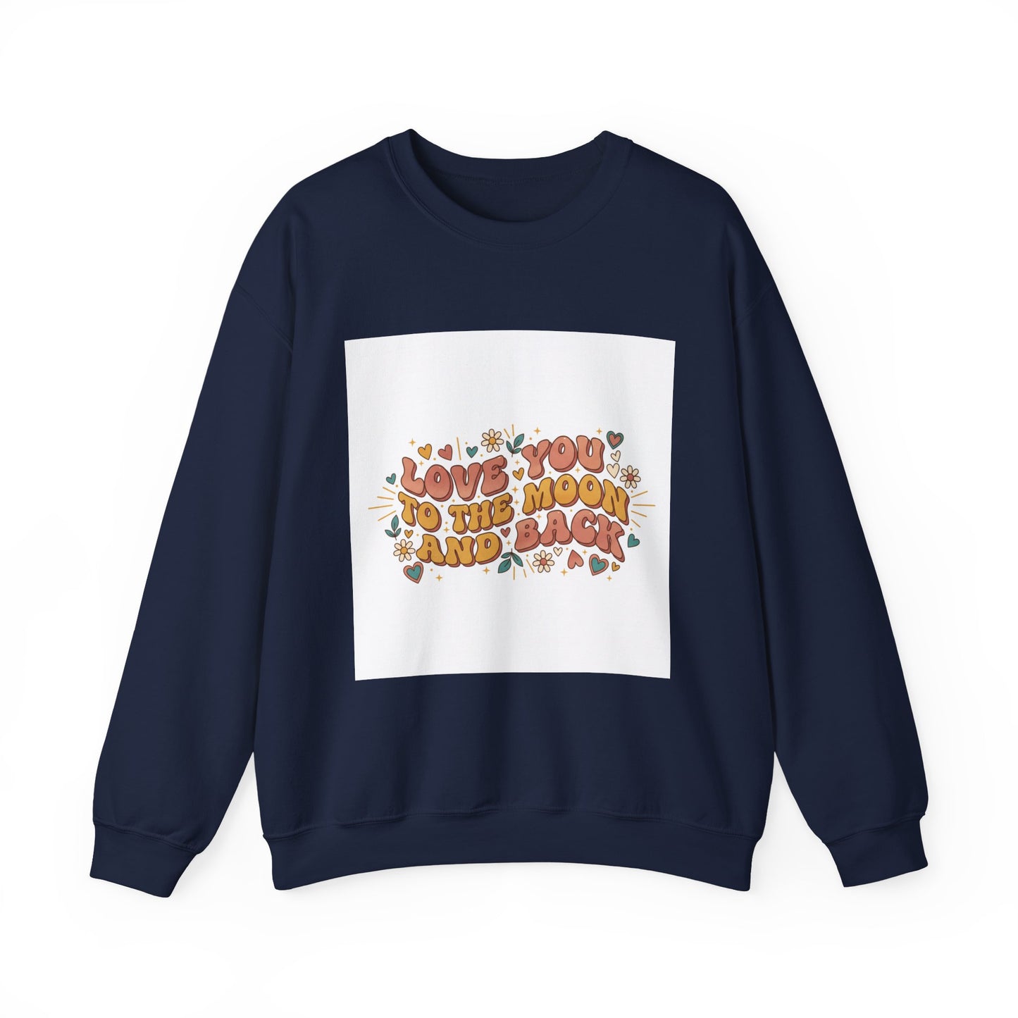 Love You to the Moon and Back Sweatshirt | Retro Valentine 70s Bubble Font