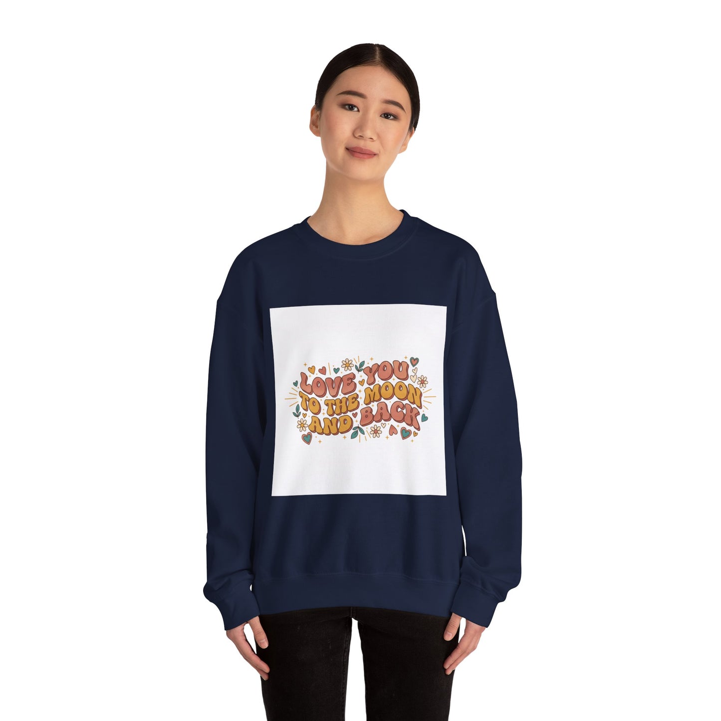 Love You to the Moon and Back Sweatshirt | Retro Valentine 70s Bubble Font
