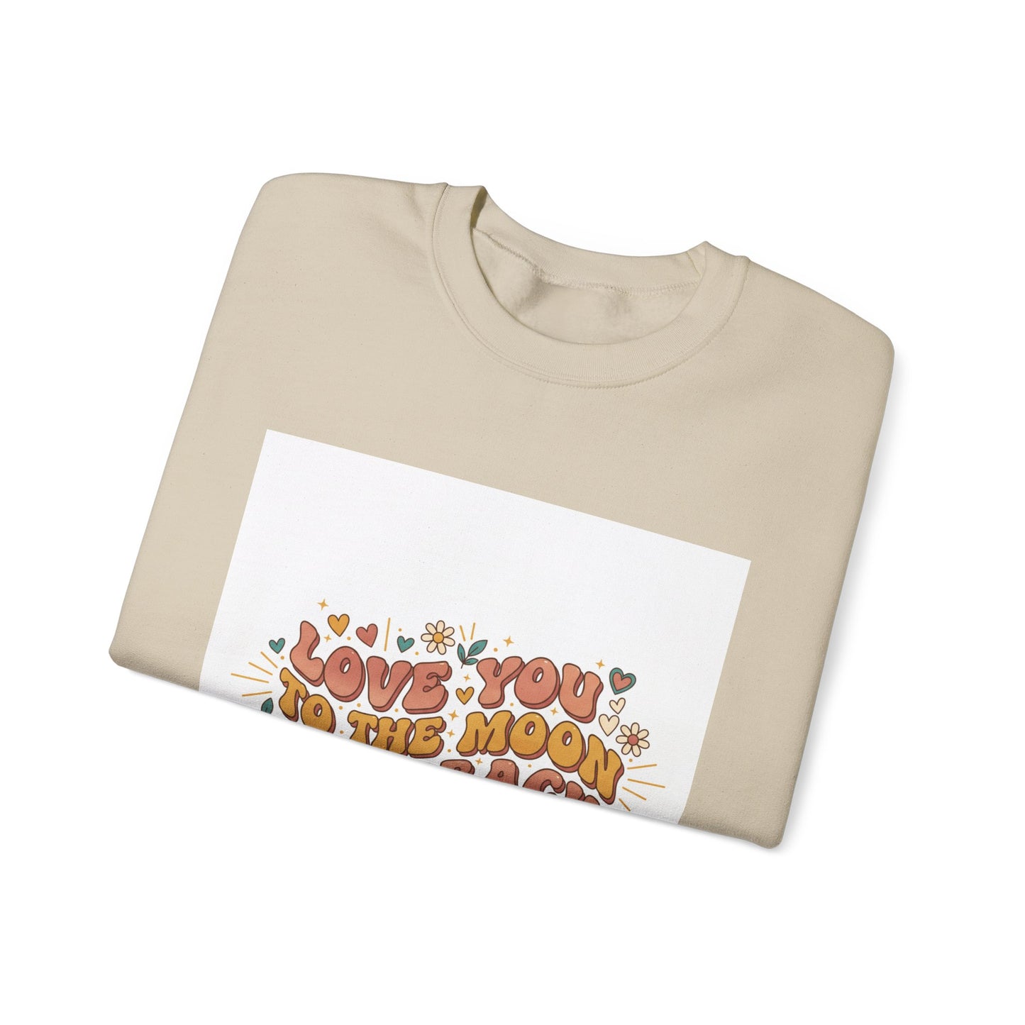 Love You to the Moon and Back Sweatshirt | Retro Valentine 70s Bubble Font