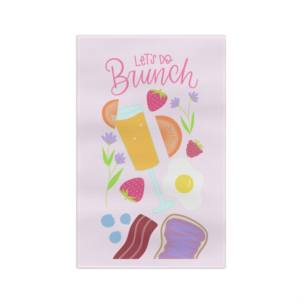 Brunch Themed Hand Towel, Kitchen Decor, Fun Gift, Housewarming Gift, Spring Celebration, Let’s Do Brunch