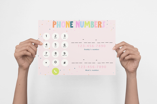 Phone Number Practice Print