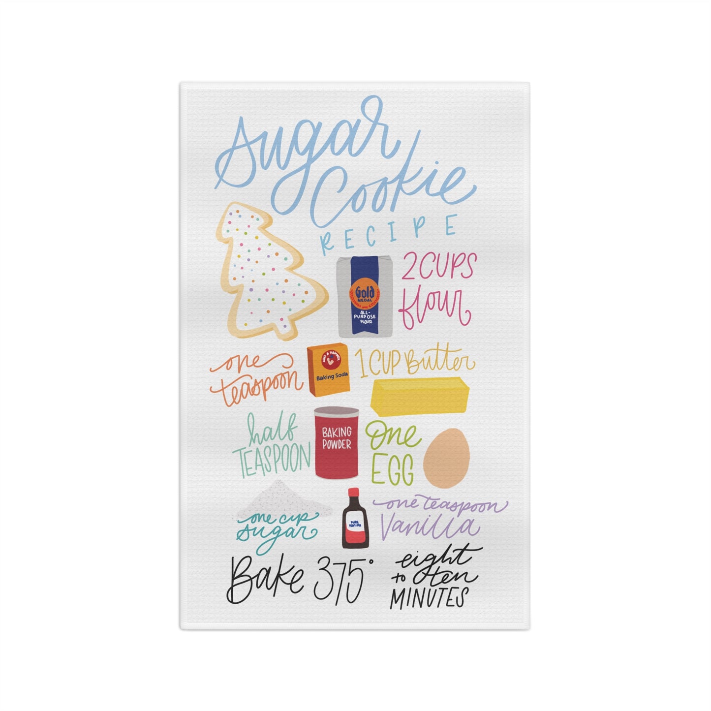 Sugar Cookie Recipe Kitchen Towel