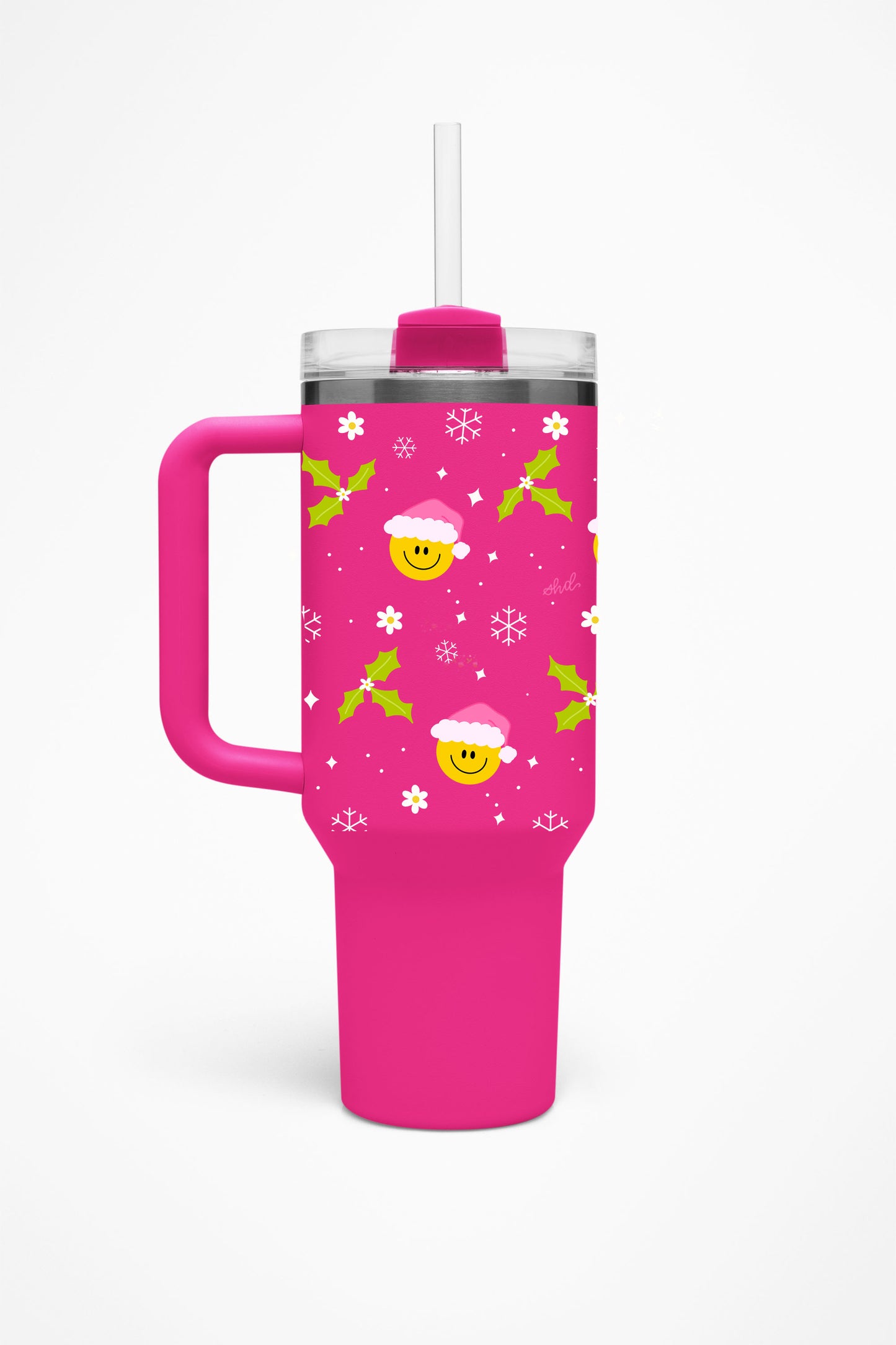 Jolly Smiles 40oz Pink Tumbler