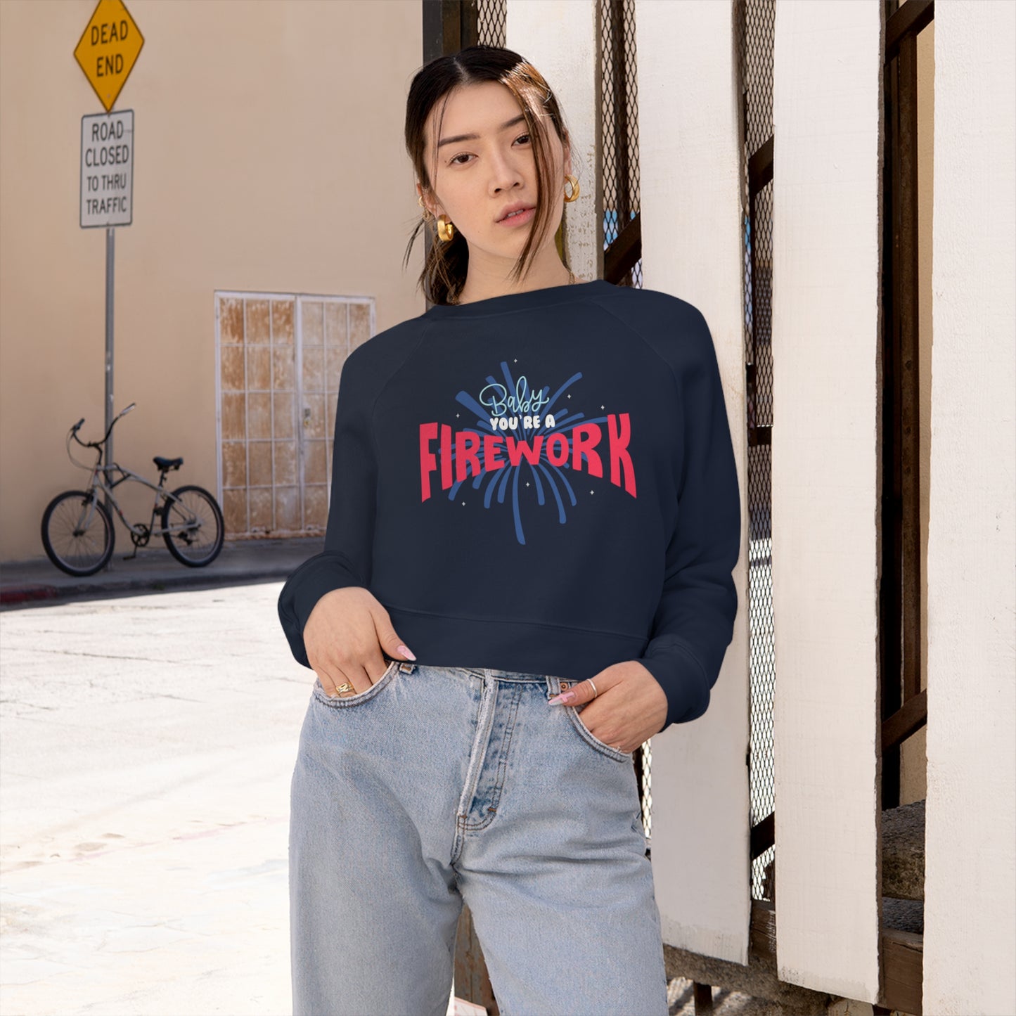 Baby You're a Firework Cropped Fleece Pullover