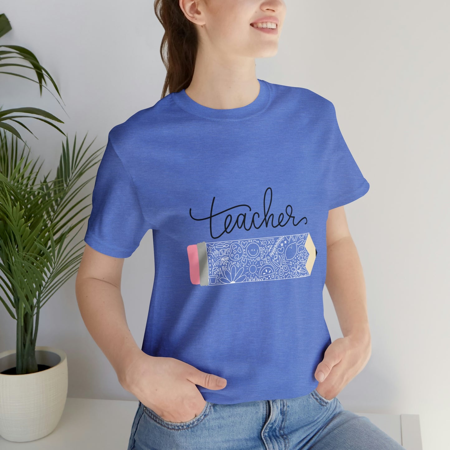 Teacher Pencil Short Sleeve Tee