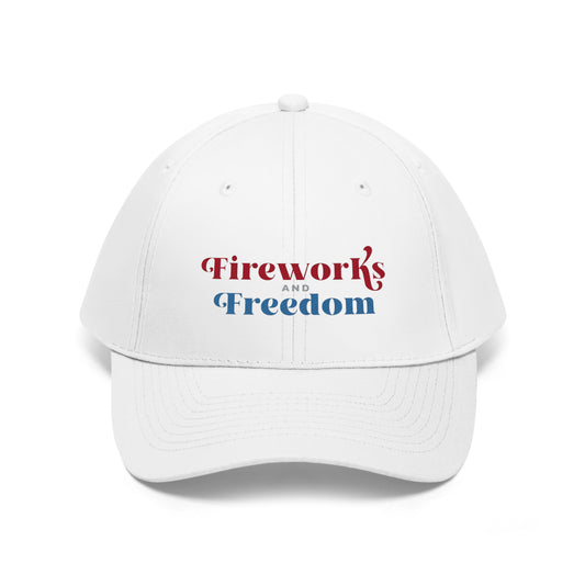 Fireworks and Freedom embroidered Hat