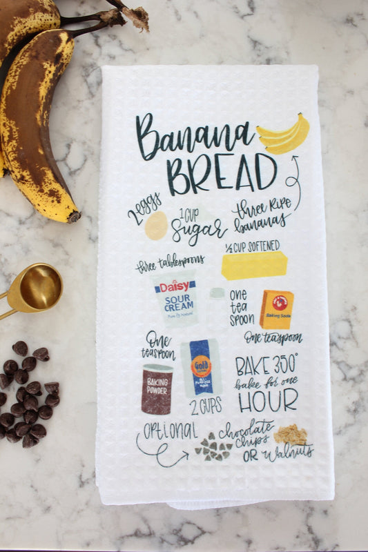 Banana Bread Recipe Kitchen Towel
