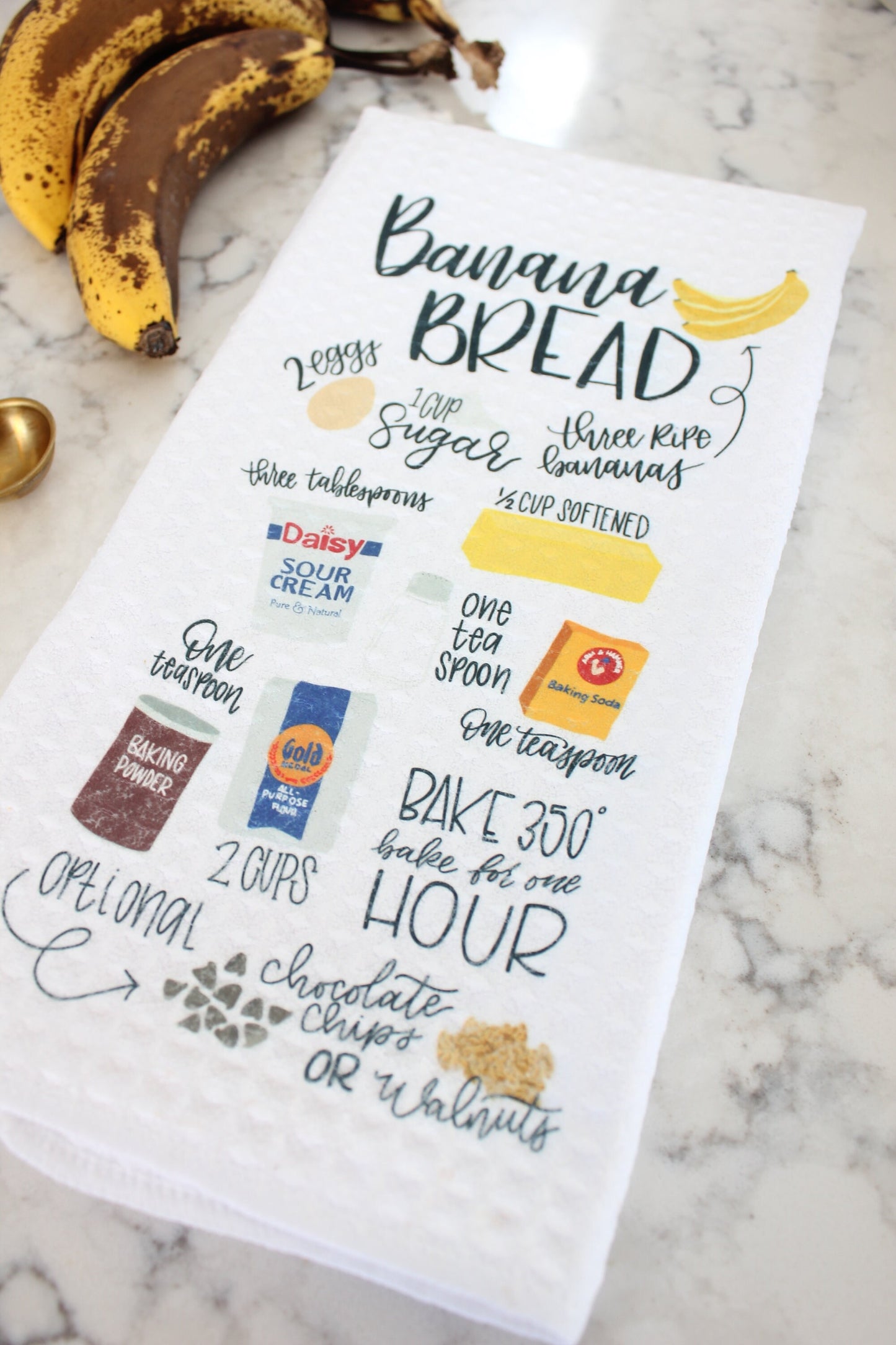 Banana Bread Recipe Kitchen Towel
